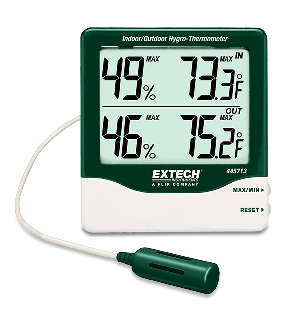 Đồng hồ đo nhiệt độ ẩm trong nhà và ngoài trời Extech 445713